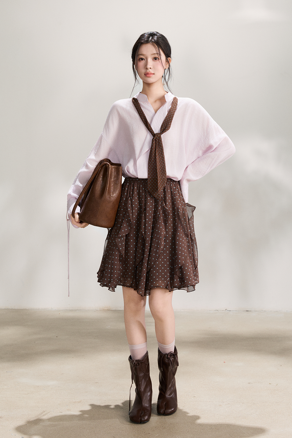 เสื้อ blouses + ผ้าพันคอไหมสำหรับผู้หญิง