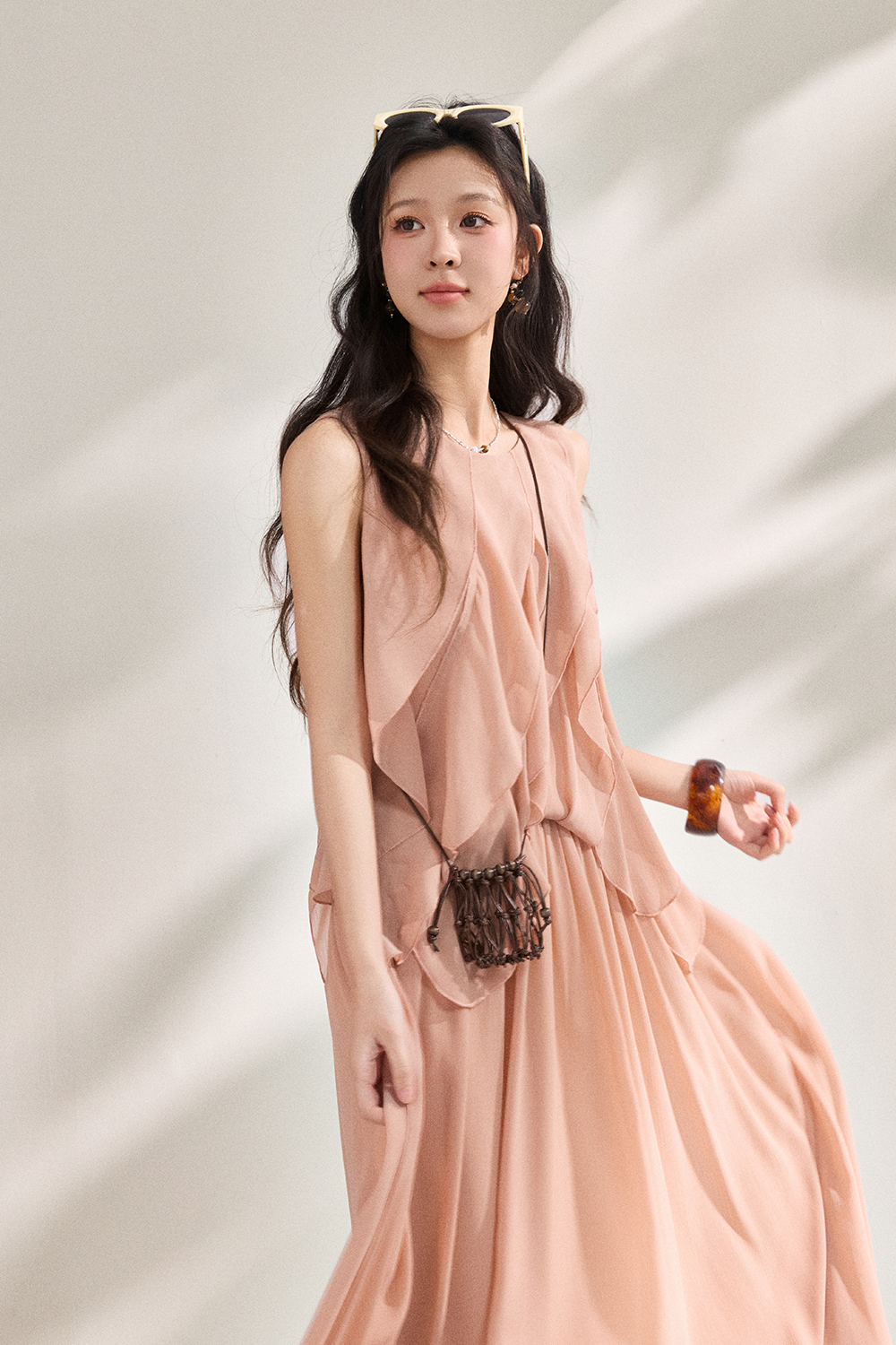 Blouse and Skirt Set for Women+Bag