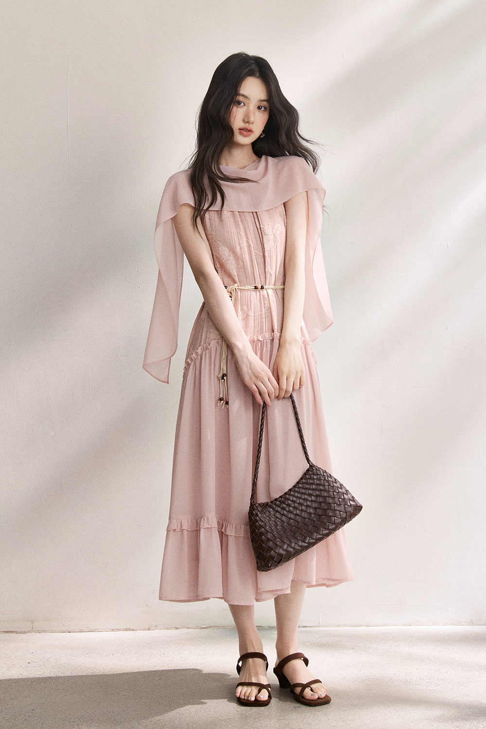 Maxi Dress+Ribbon+Belt for Women