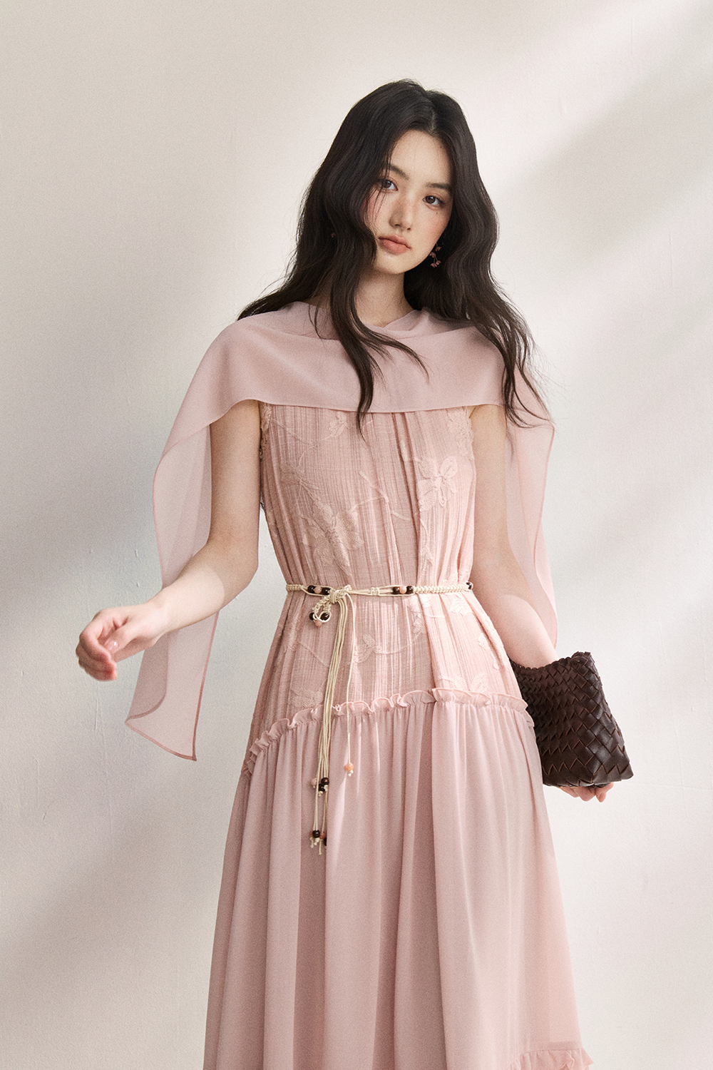 Maxi Dress+Ribbon+Belt for Women