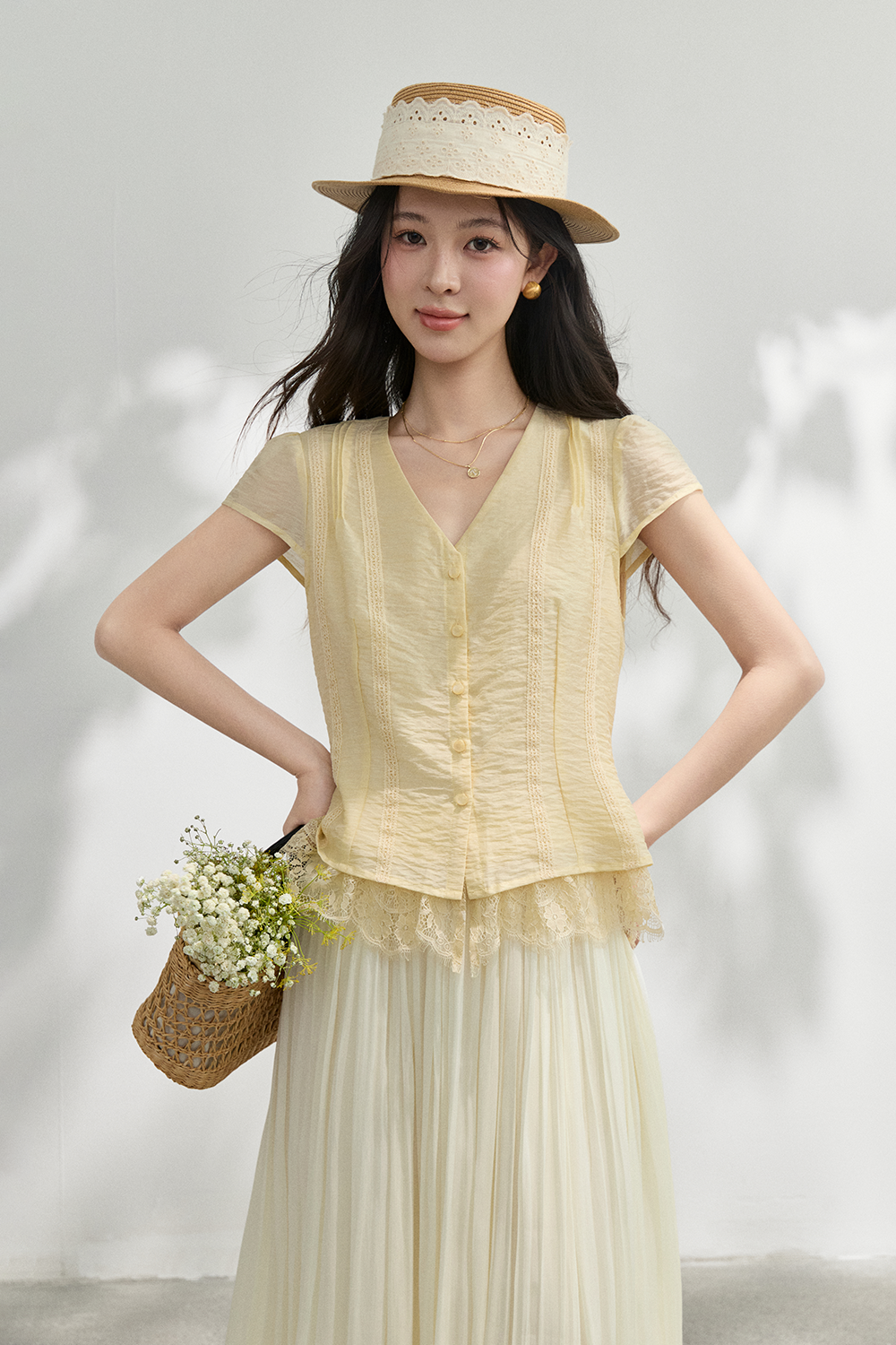 เสื้อ blouses + ผ้าพันคอไหมสำหรับผู้หญิง