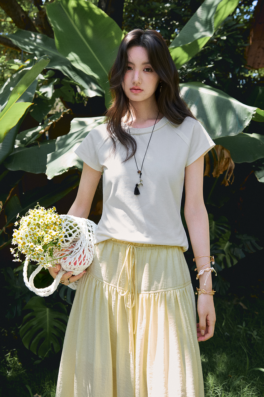 T-shirt+Necklace for Women