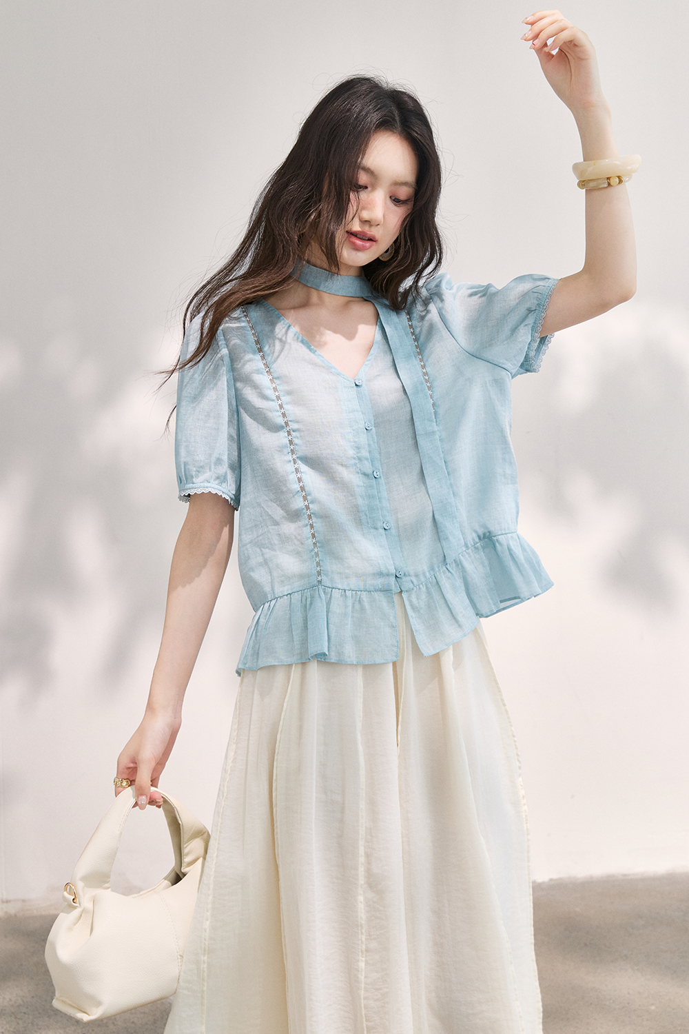 Blouses+Ribbon for Women