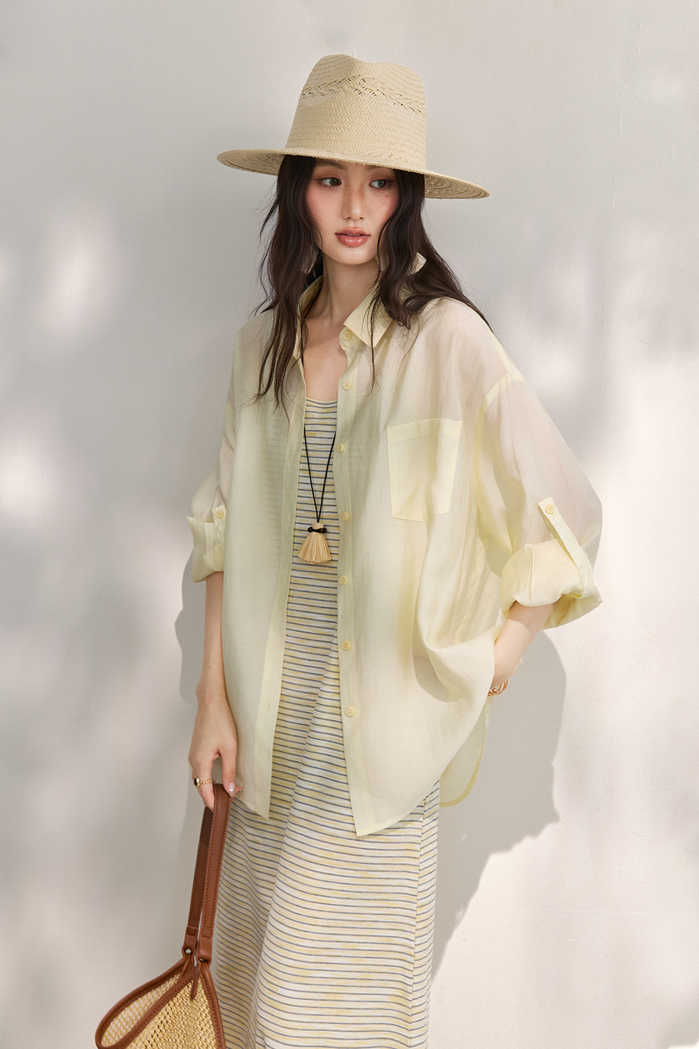 Spaghetti Strap Dress and Shirt Set