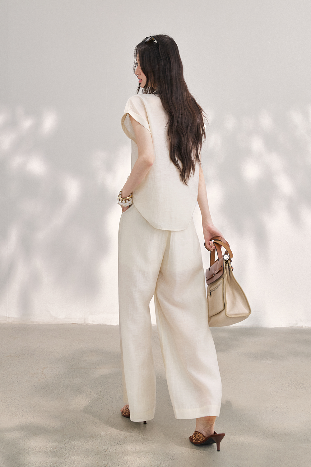 Shirt and Pant Set+Silk Scarf