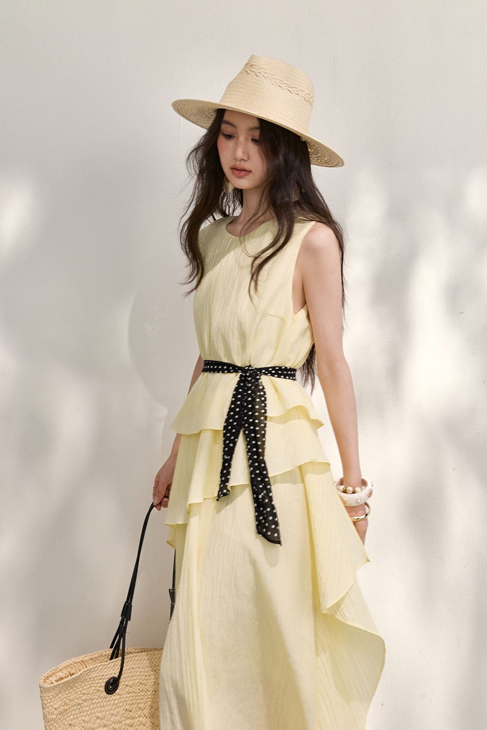 Maxi Dress+Silk Scarf for Women