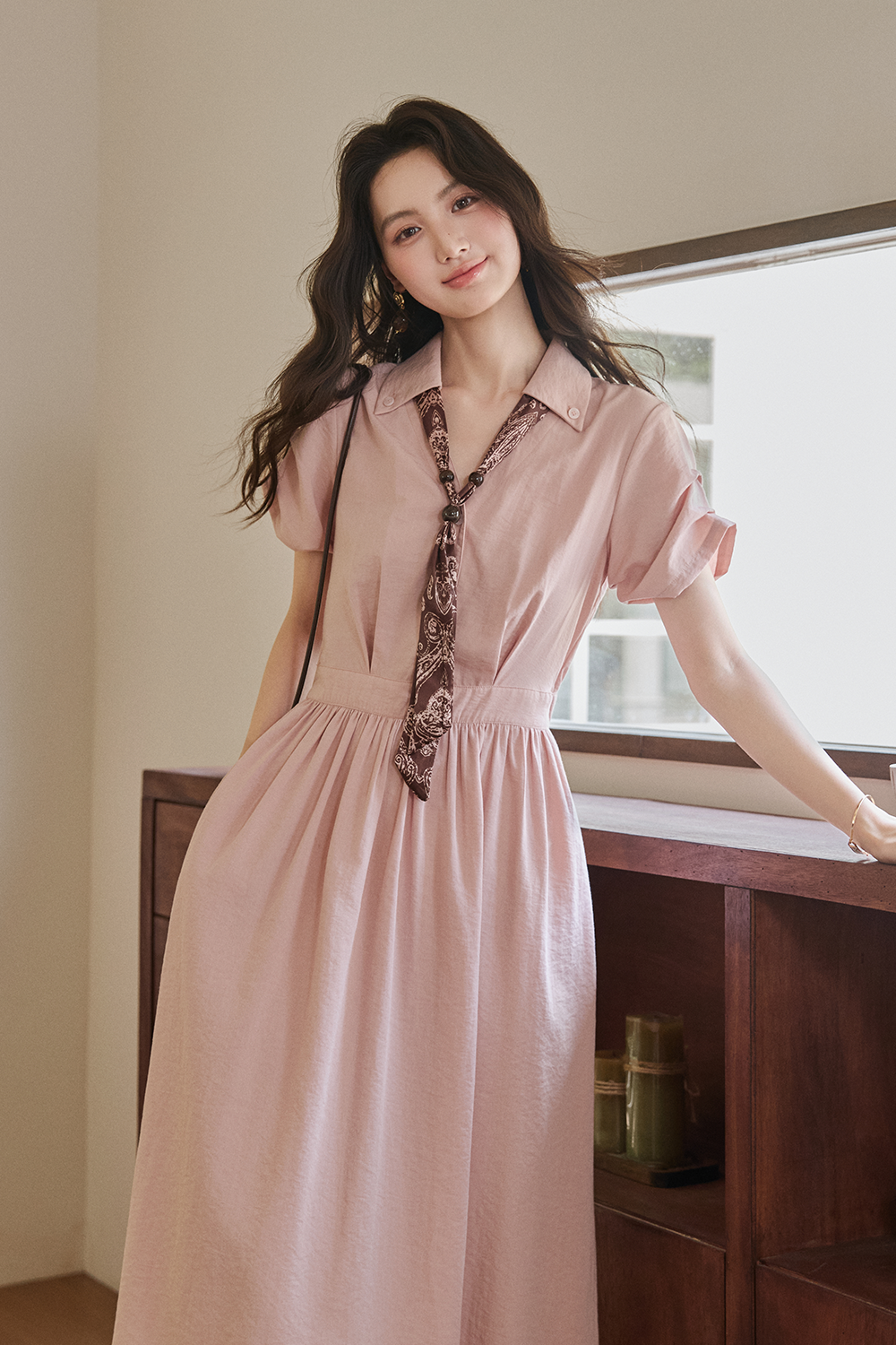 Maxi Dress for Women+Silk Scarf