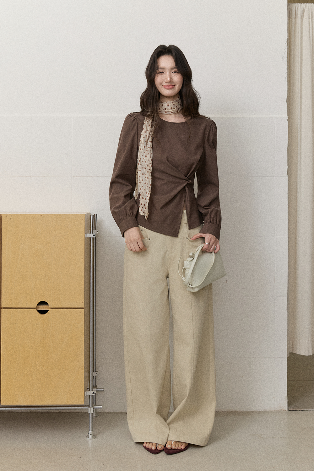 Blouses+Silk Scarf for Women