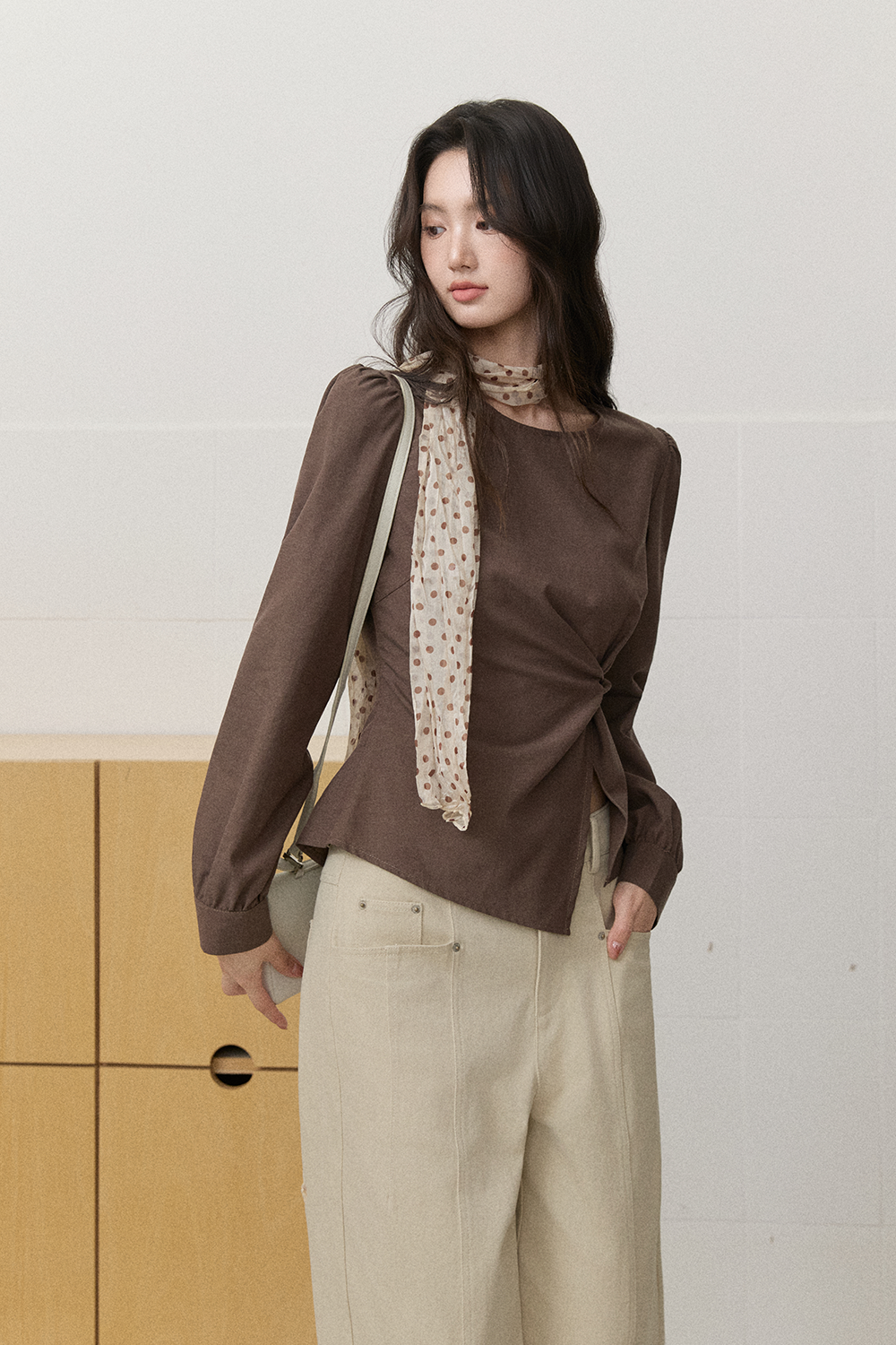 Blouses+Silk Scarf for Women