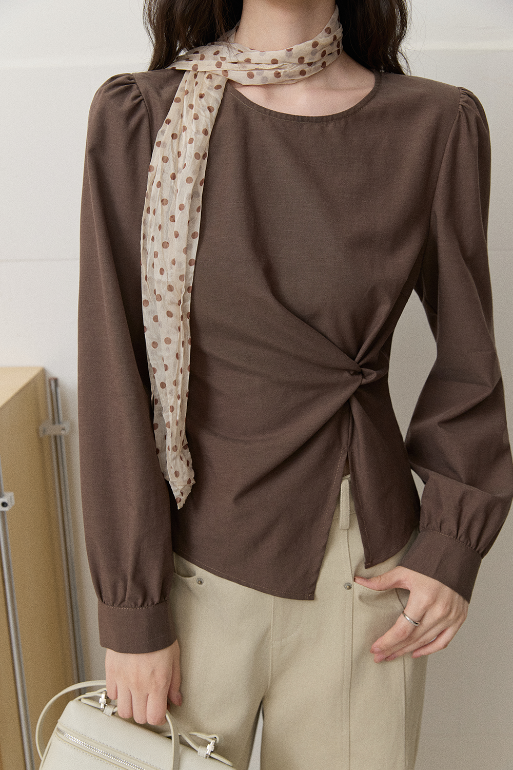 Blouses+Silk Scarf for Women