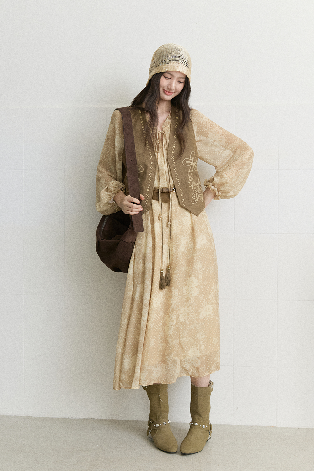 Đầm maxi + Thắt lưng cho nữ