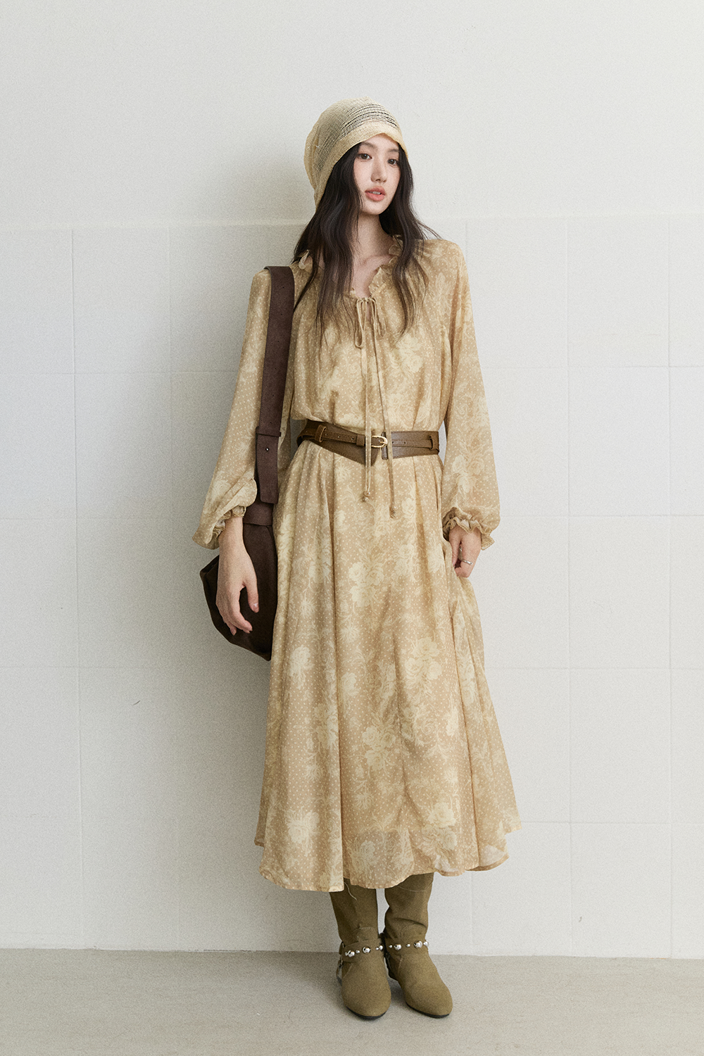 Đầm maxi + Thắt lưng cho nữ