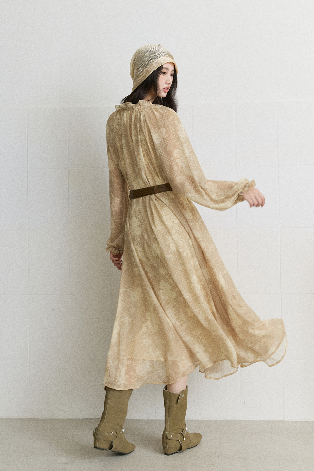 Đầm maxi + Thắt lưng cho nữ