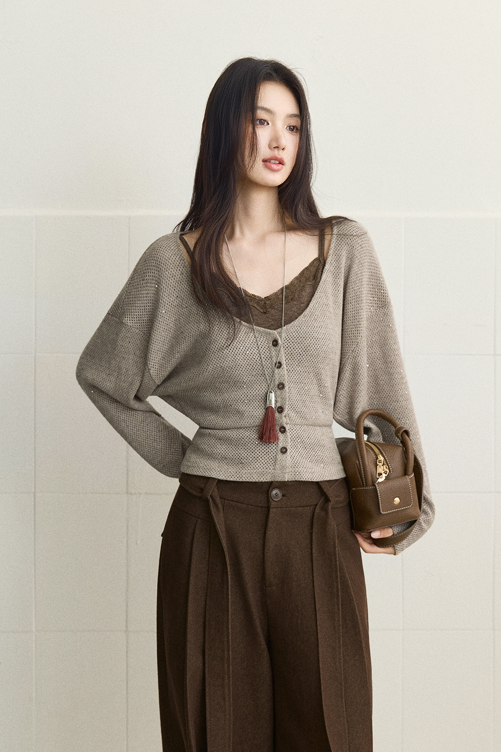 Knit Shirt+Camisole for Women MISHOW