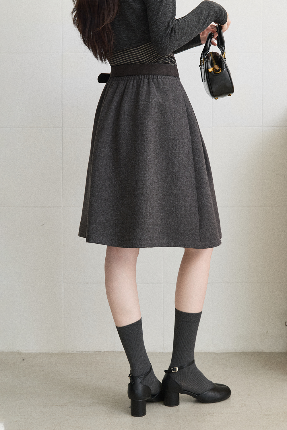 Midi Skirt +Belt for Women