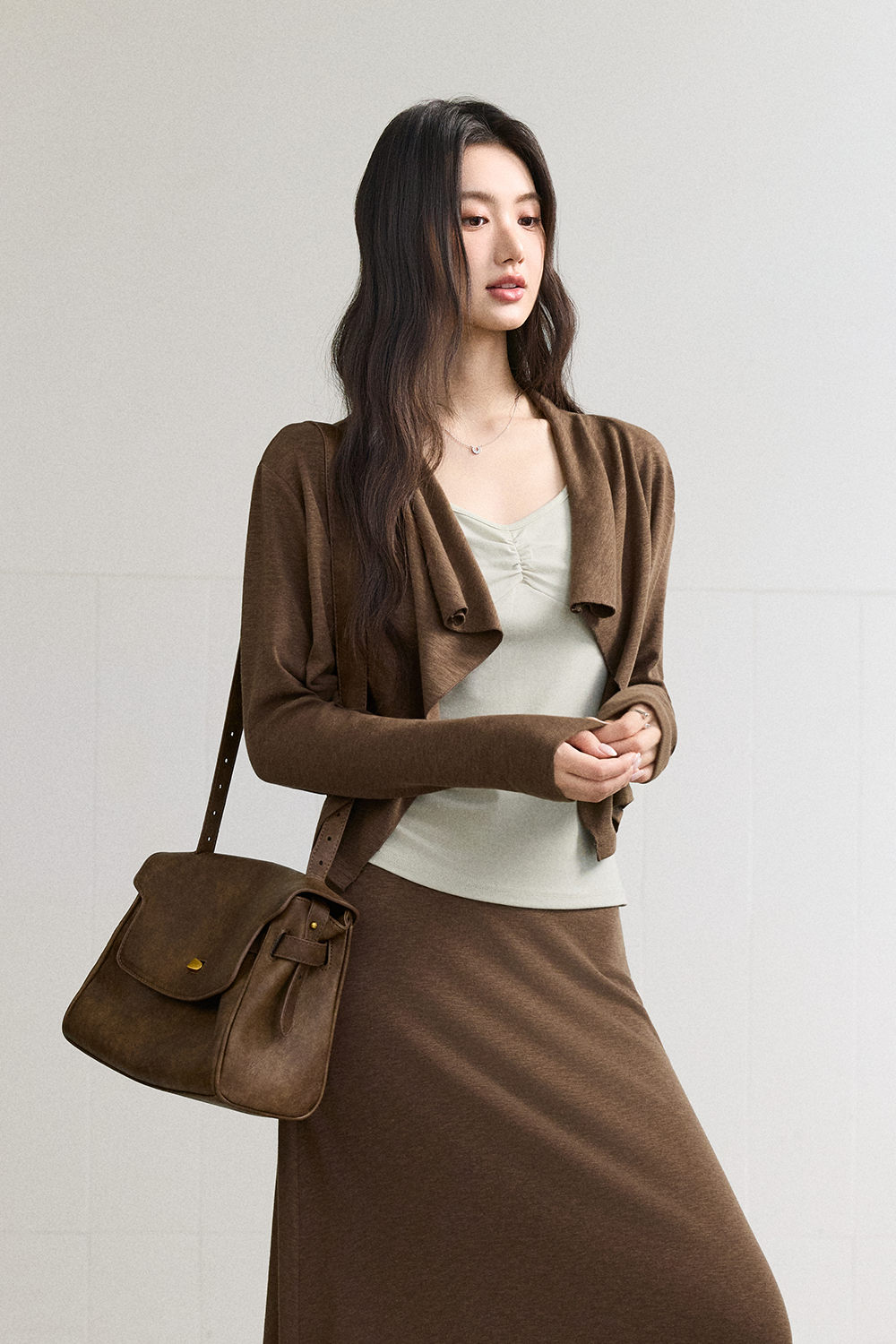 Spaghetti Strap Top + Coat + Skirt Set MISHOW