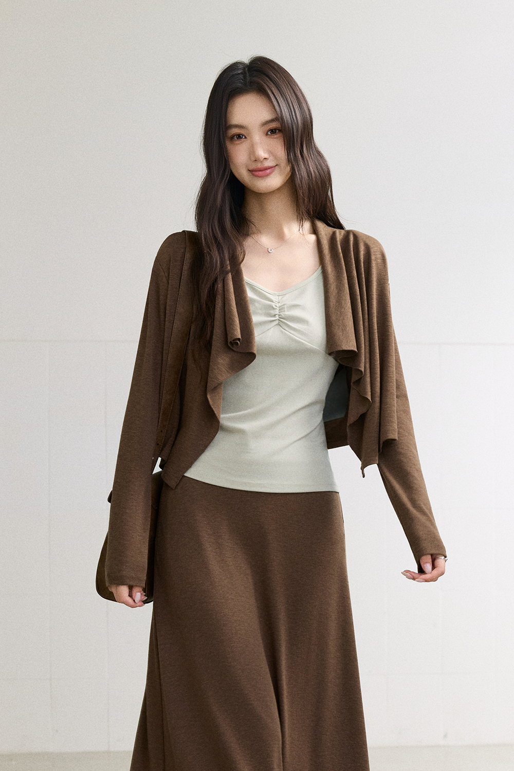 Spaghetti Strap Top + Coat + Skirt Set MISHOW