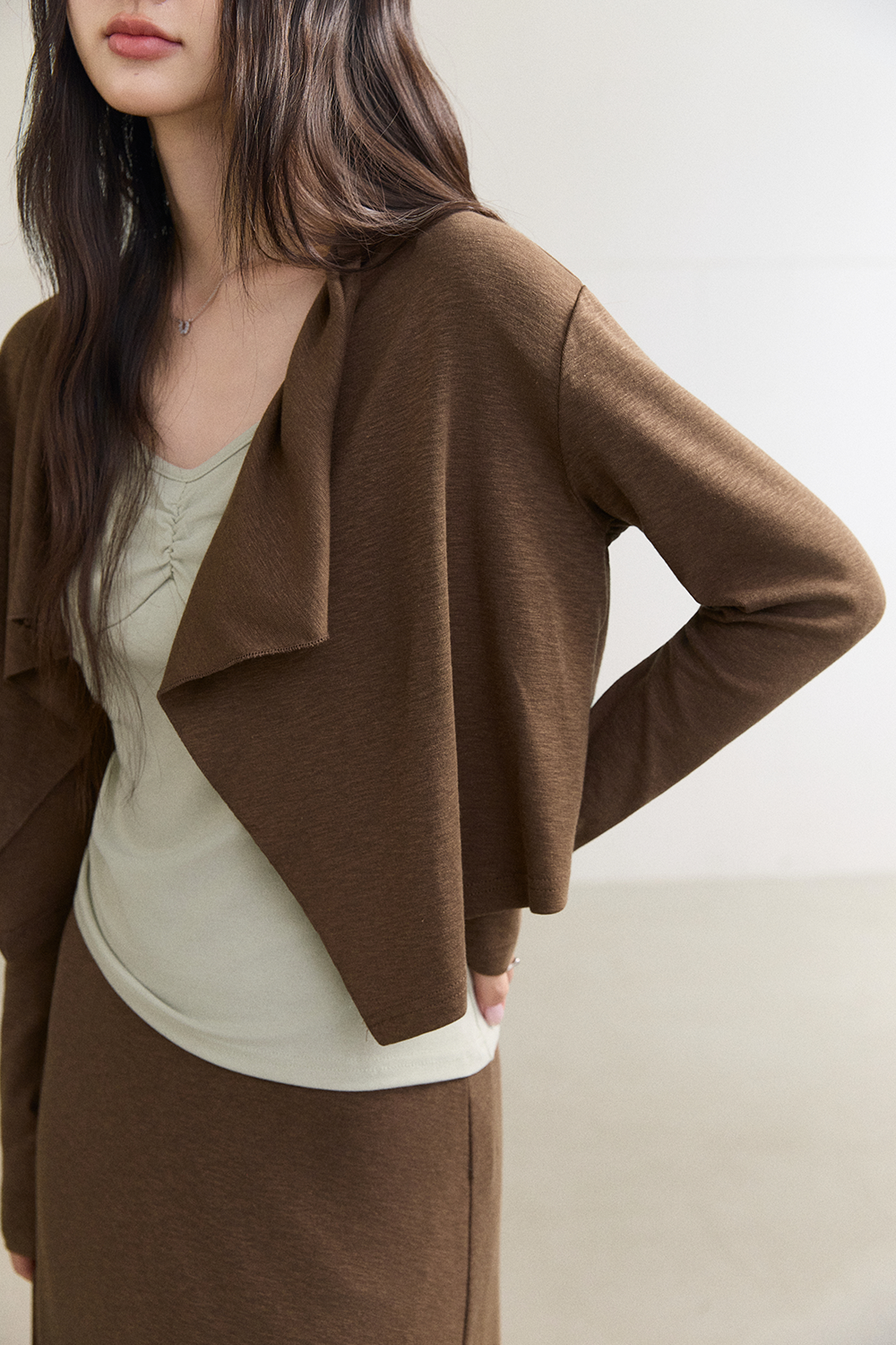 Spaghetti Strap Top + Coat + Skirt Set MISHOW