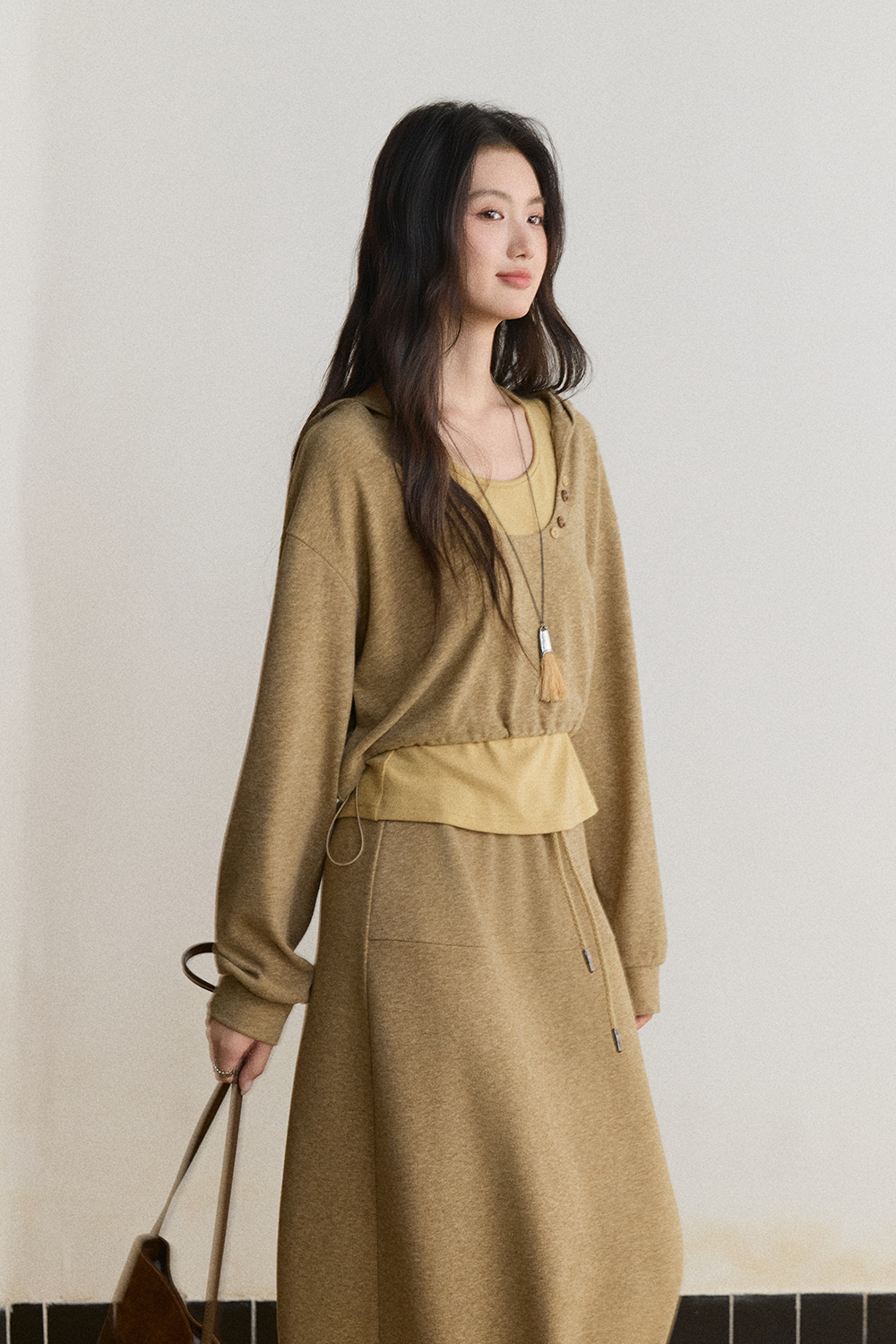 Knit Shirt and Skirt Set MISHOW