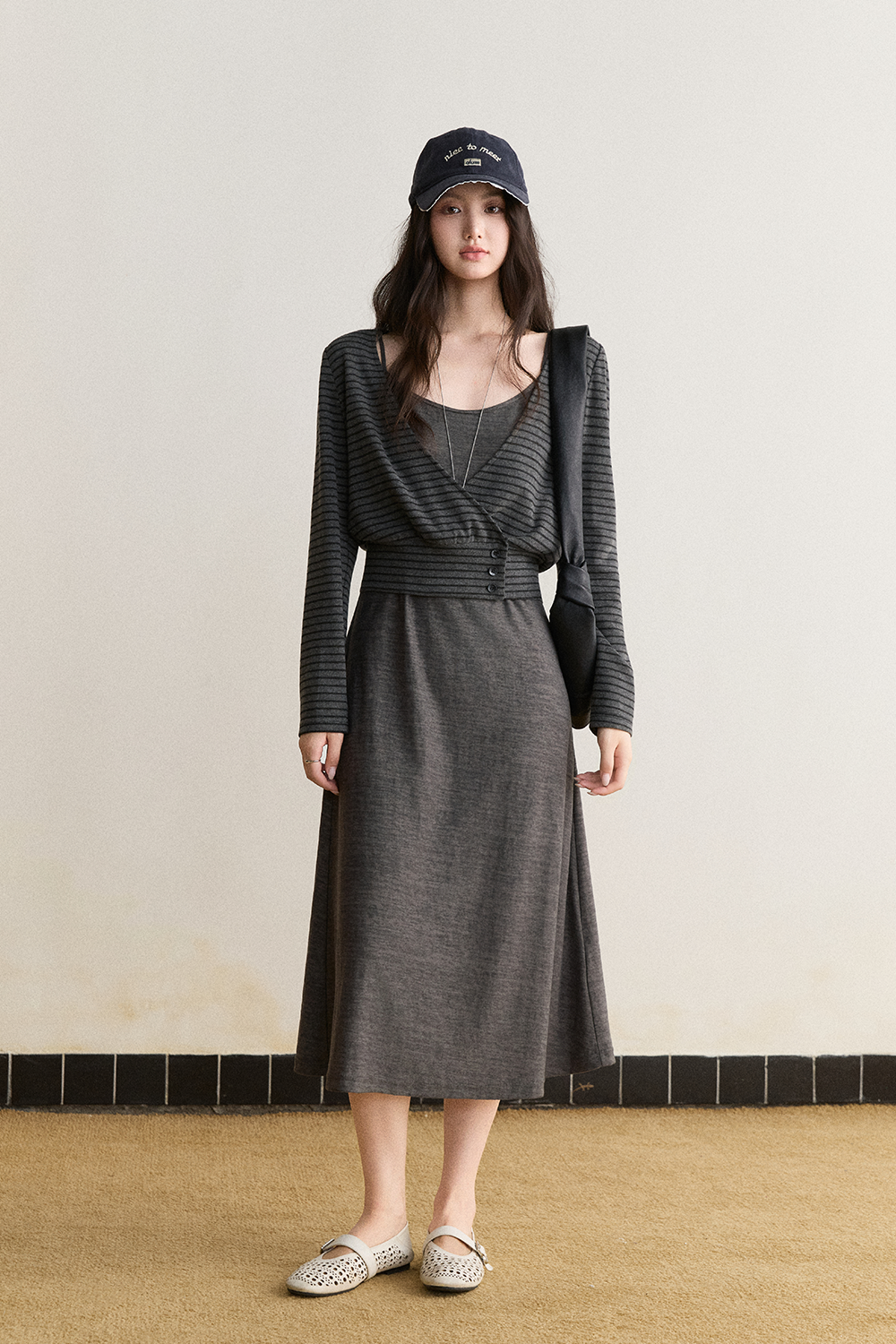 Knit Shirt and Skirt Set MISHOW
