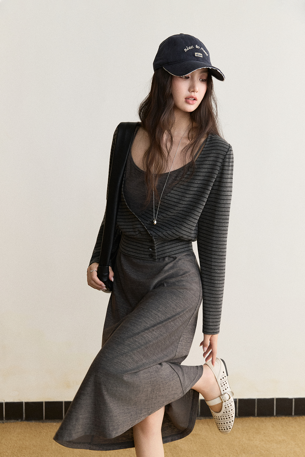 Knit Shirt and Skirt Set MISHOW