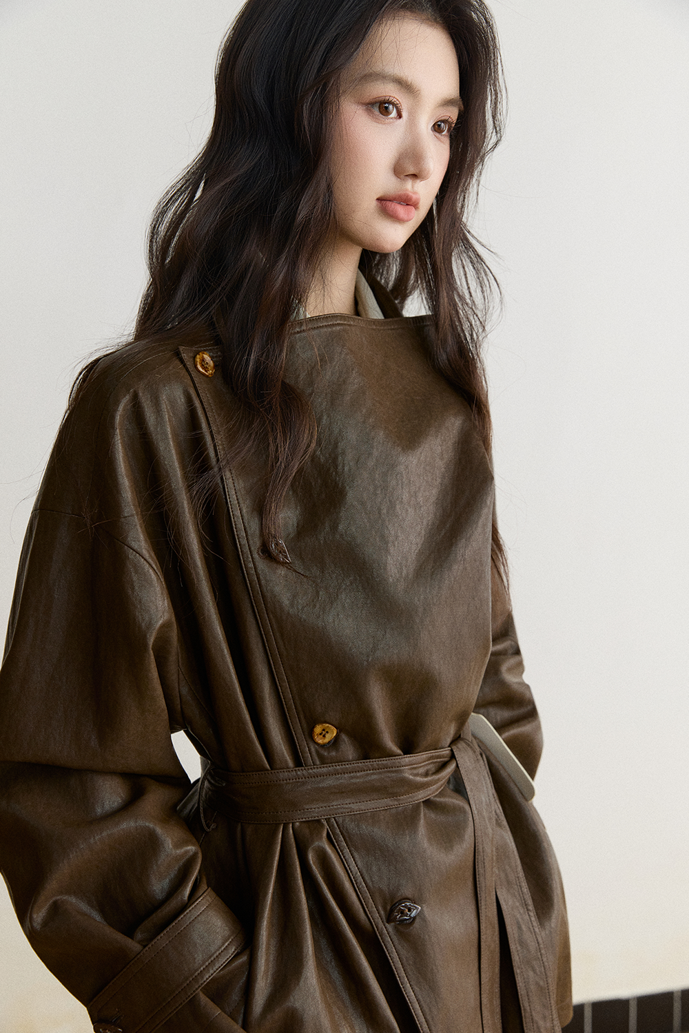 Trench Coat+Belt for Women MISHOW