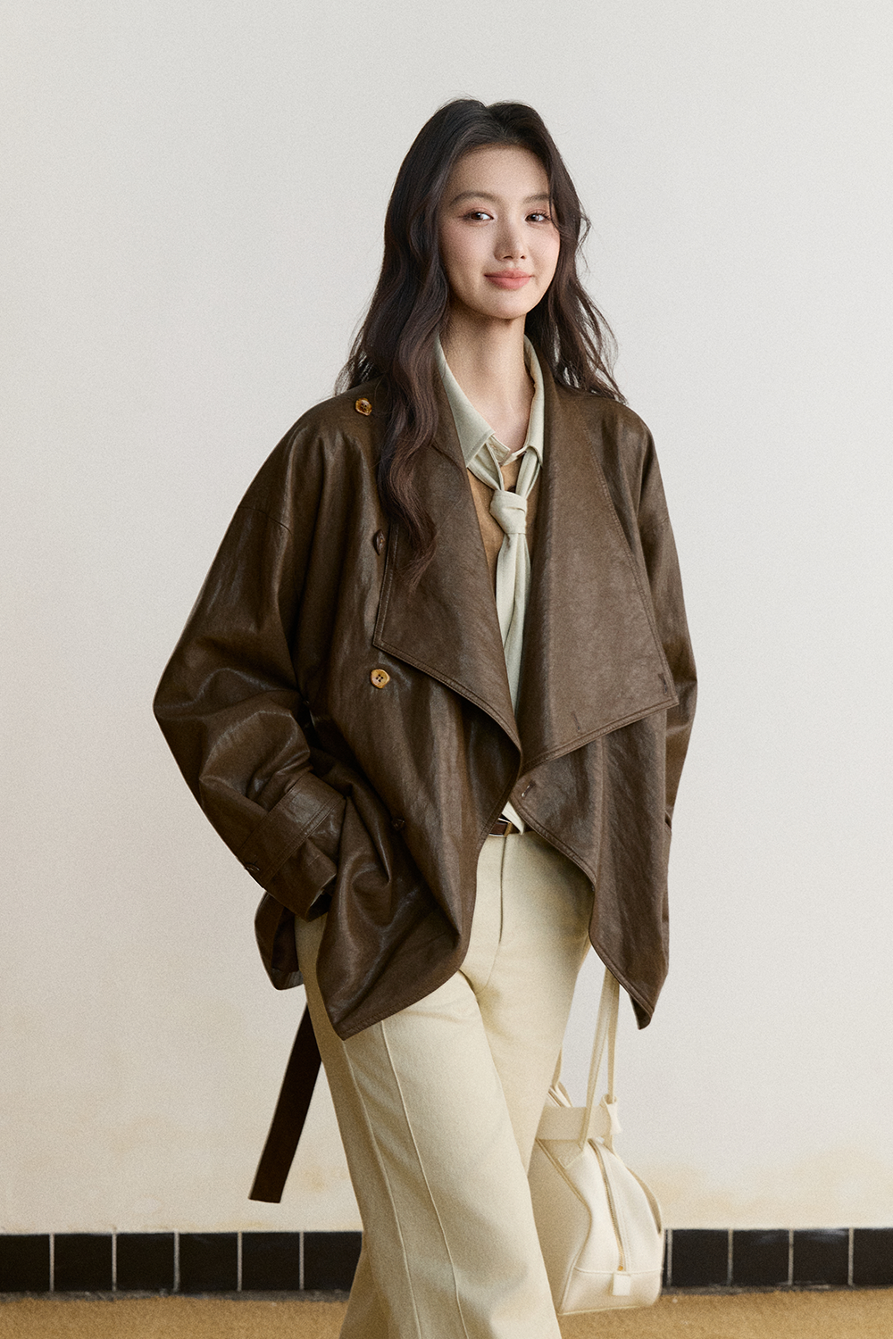 Trench Coat+Belt for Women MISHOW