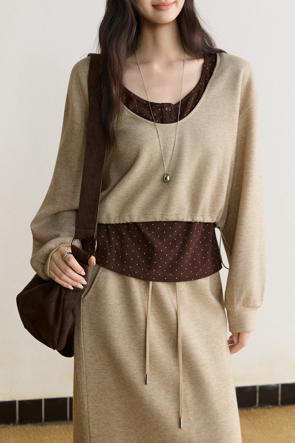Knit Shirt and Skirt Set MISHOW