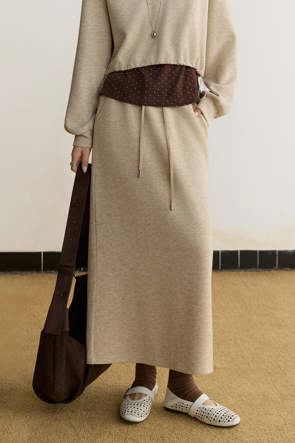 Knit Shirt and Skirt Set MISHOW