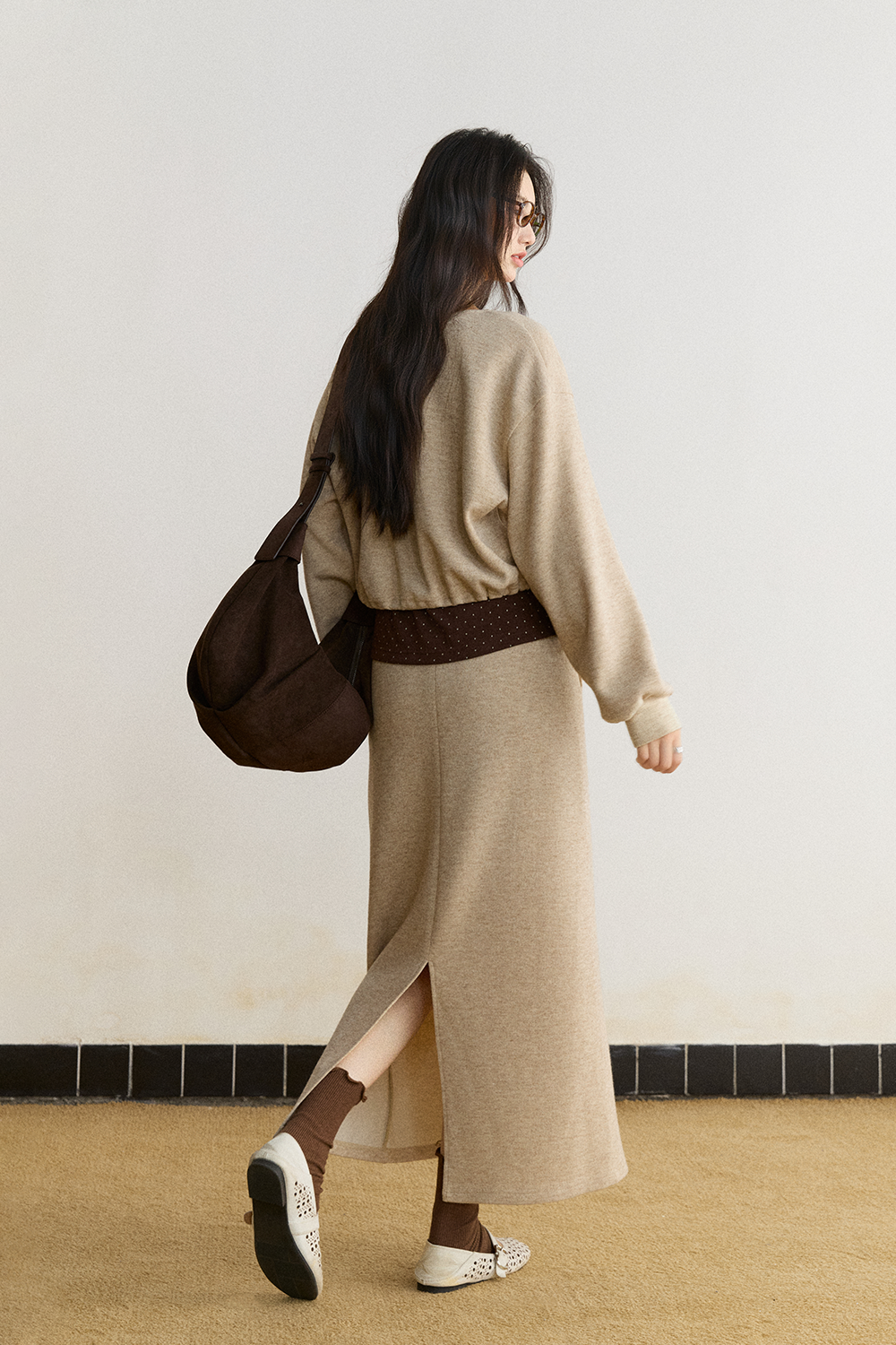 Knit Shirt and Skirt Set MISHOW