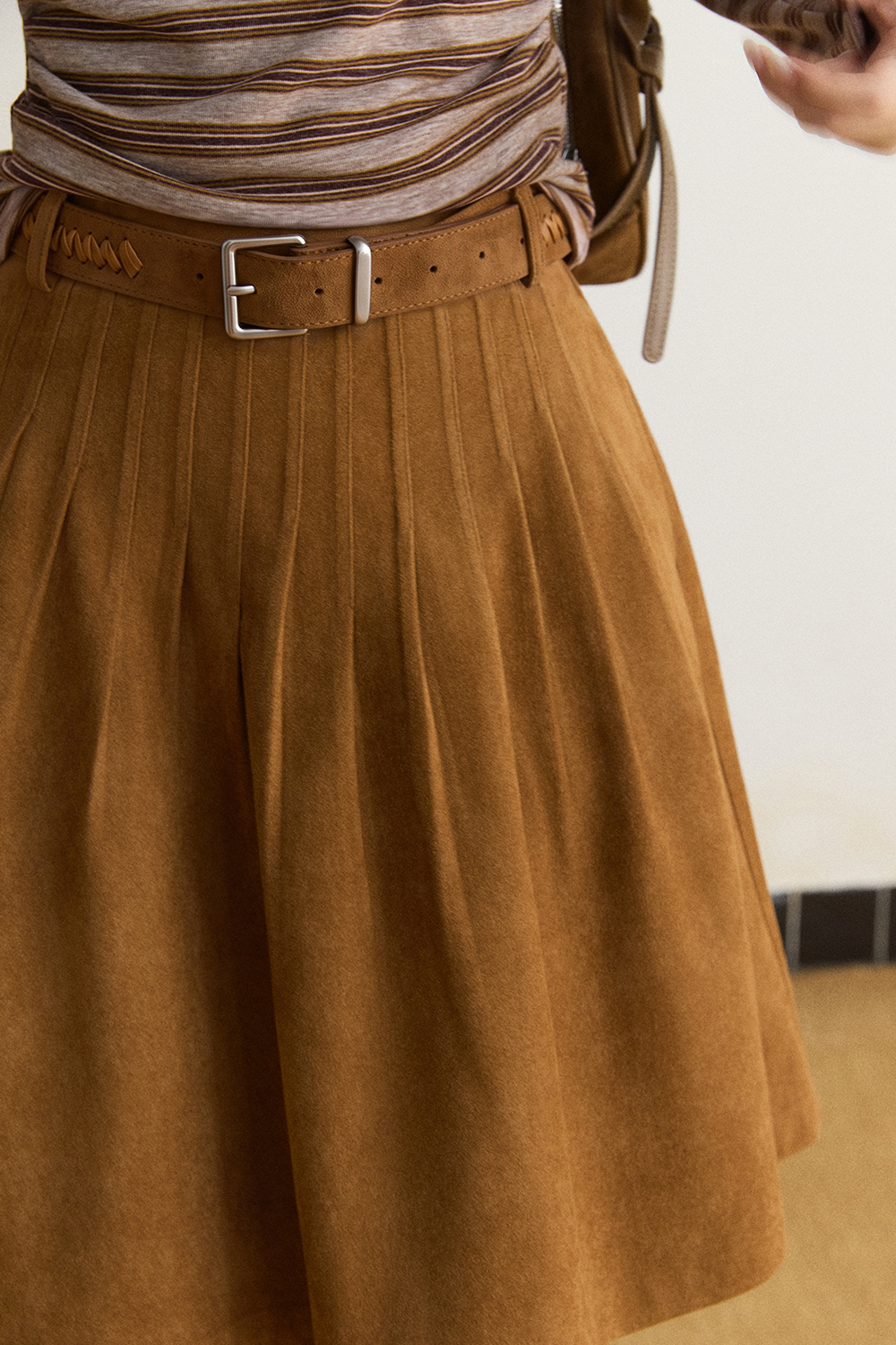 Midi Skirt+Belt for Women MISHOW
