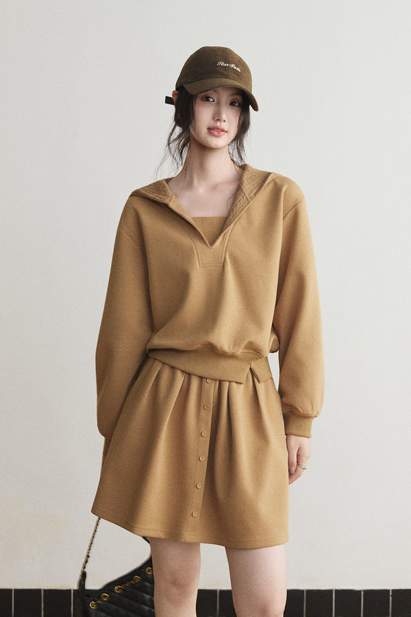 Hoodie and Skirt Set Sold Separately MISHOW