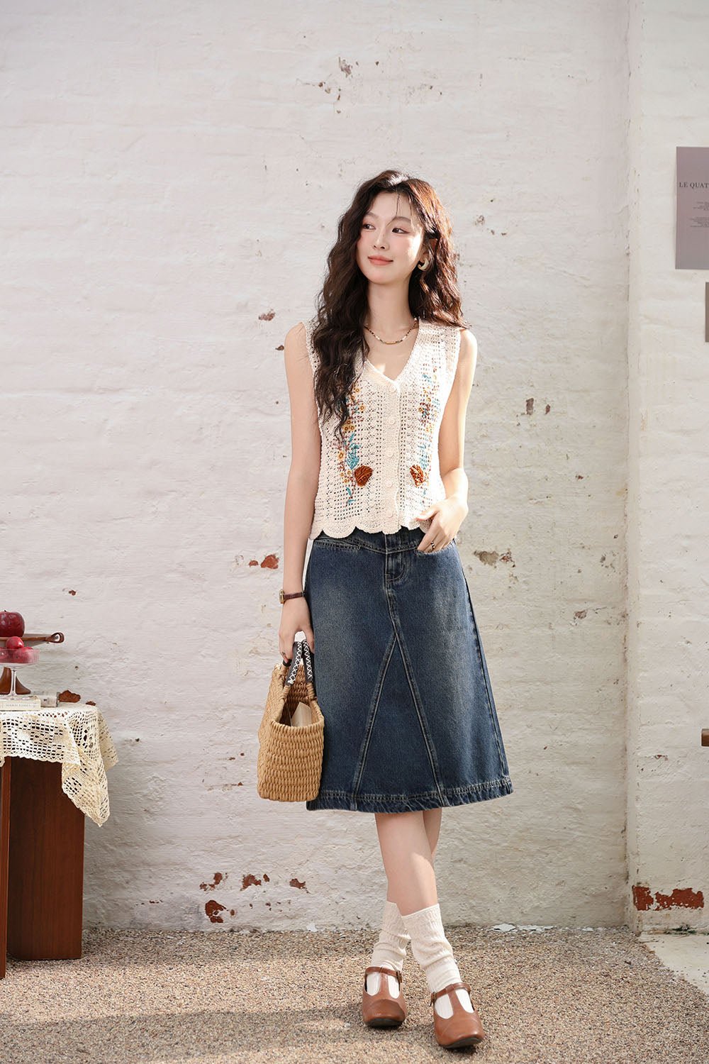 Midi Denim Skirt