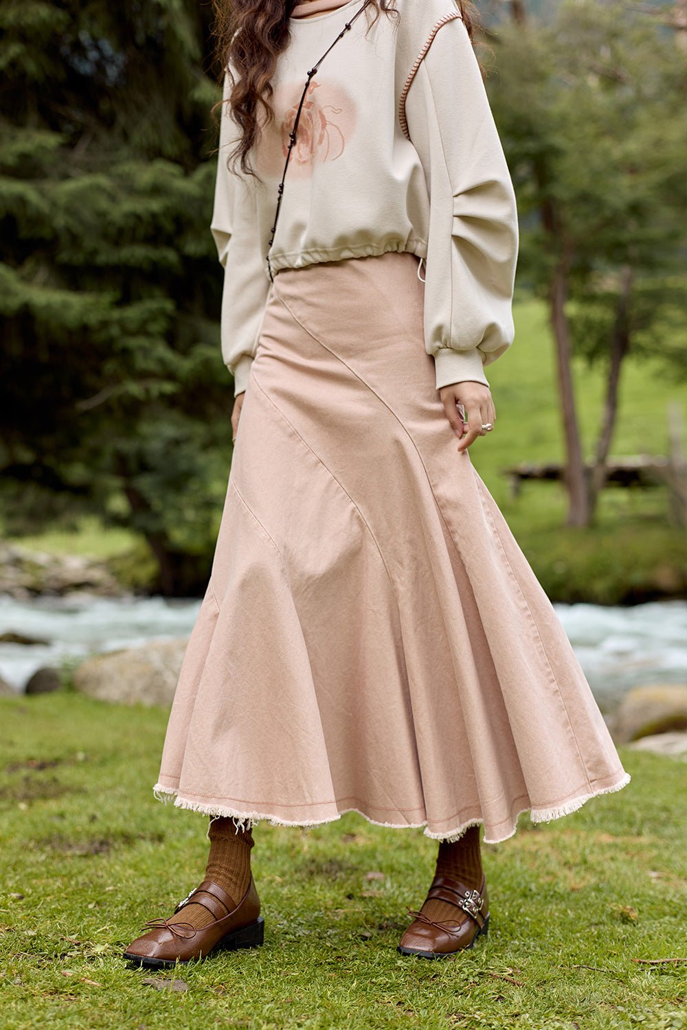 A Line Maxi Skirt for Women