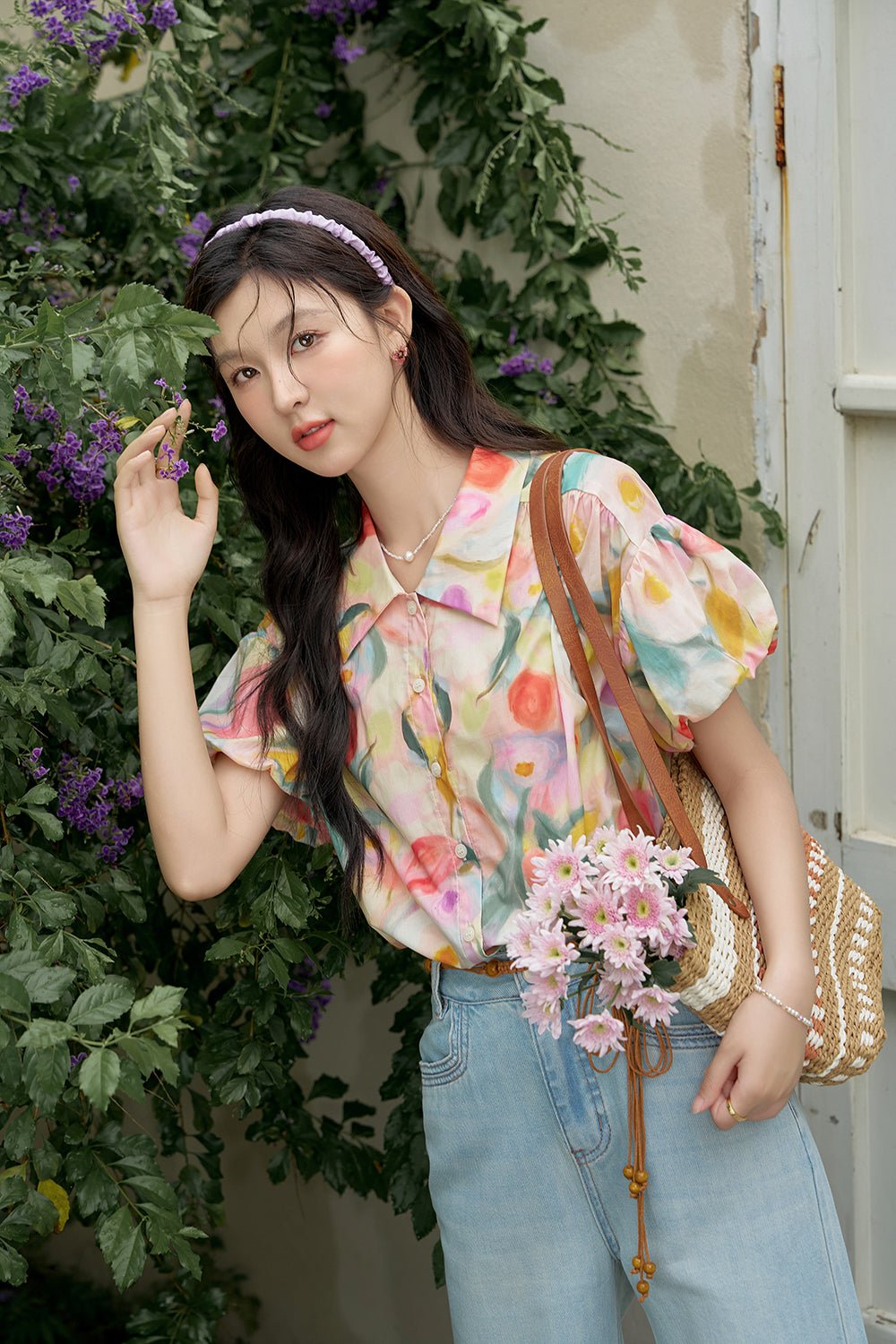 100% Cotton Floral Shirt for Women