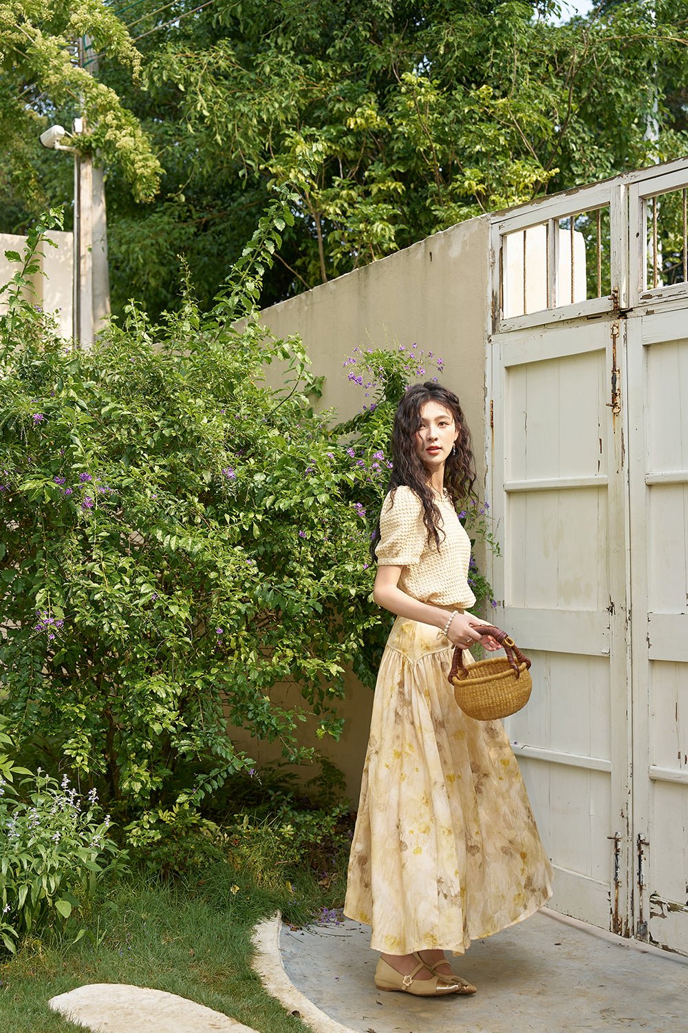 Women's Maxi Yellow Floral Skirt