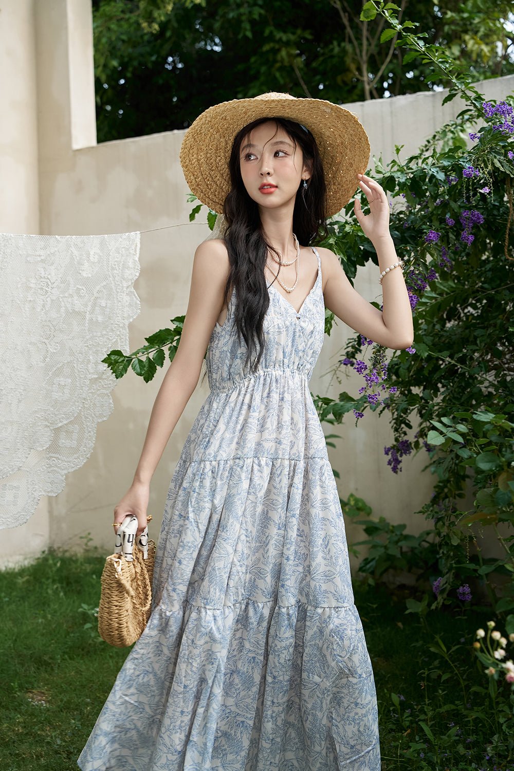 Women's Floral Maxi Spaghetti Strap Dress