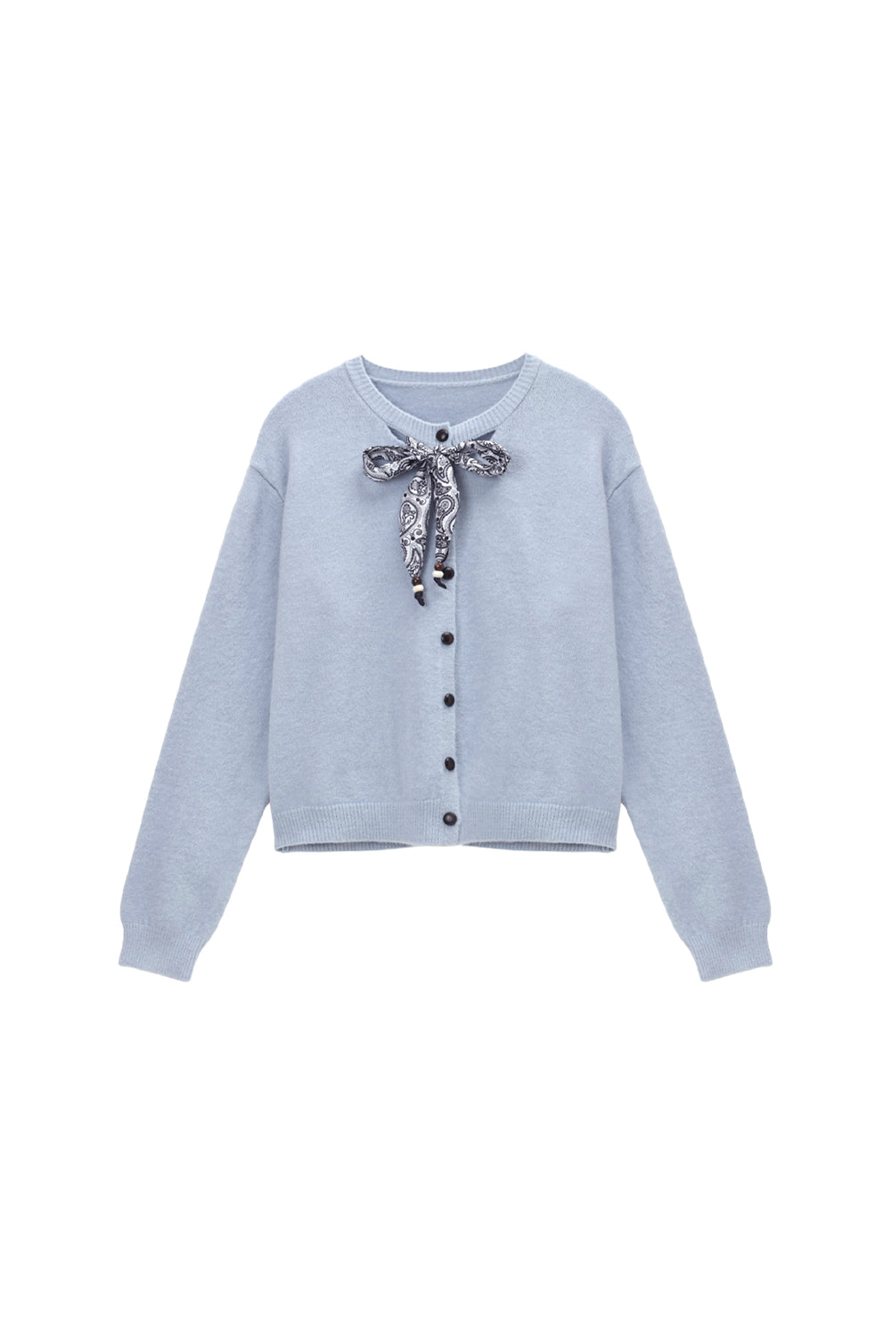 Knit Shirt+Silk Scarf for Women