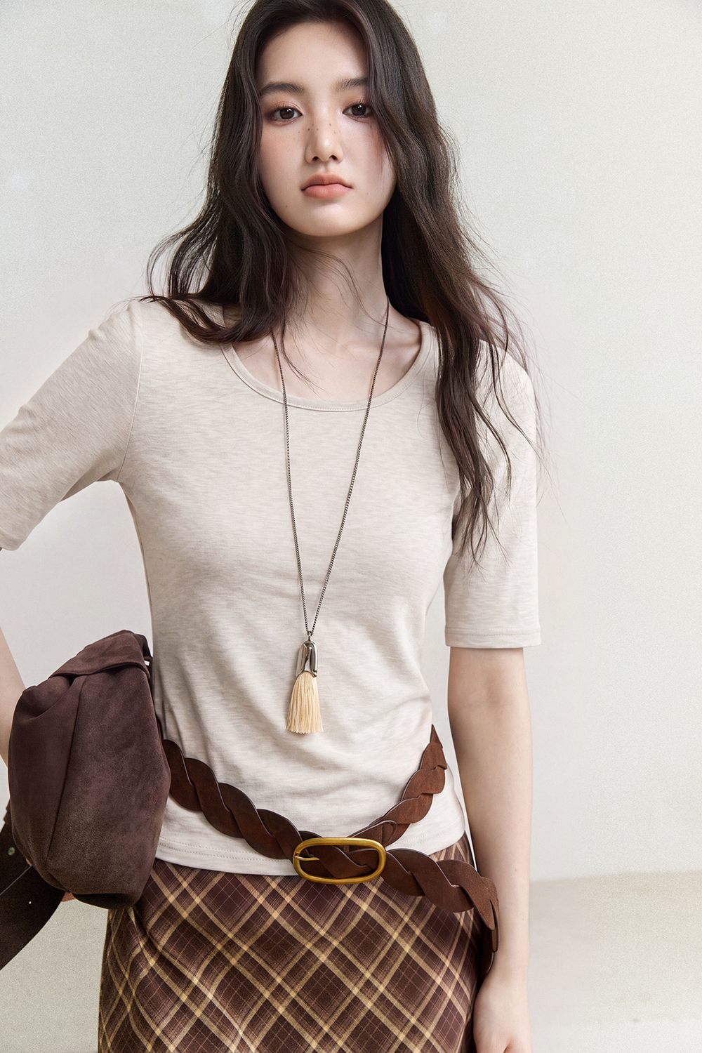 Mid-length Sleeve T-shirt for Women