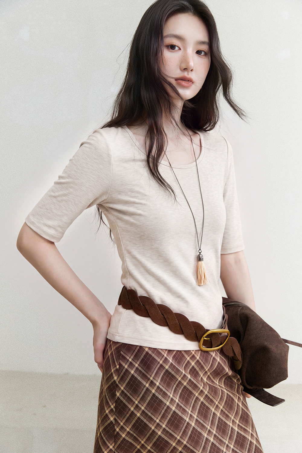 Mid-length Sleeve T-shirt for Women