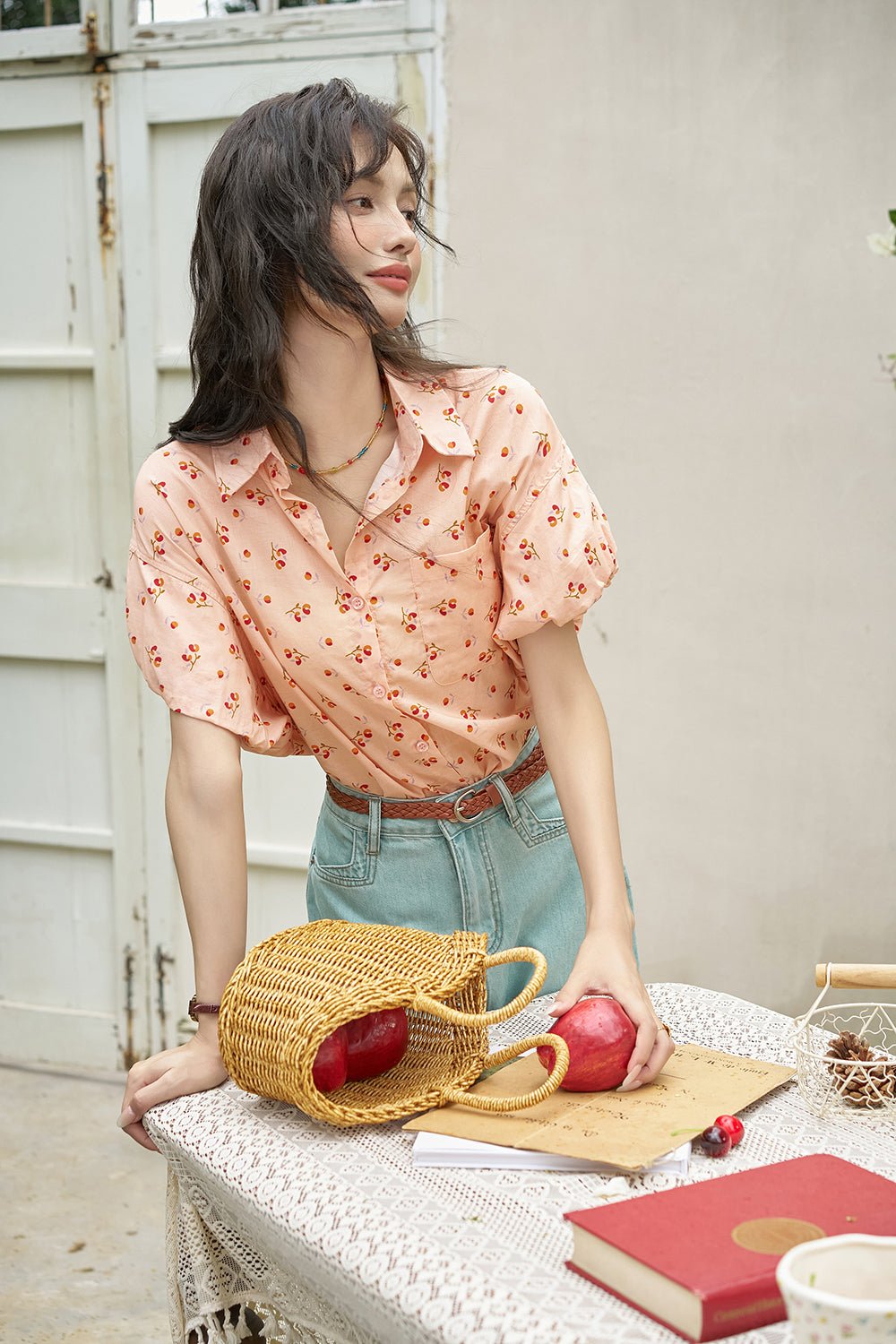 Women's Floral Puff Sleeve Shirt