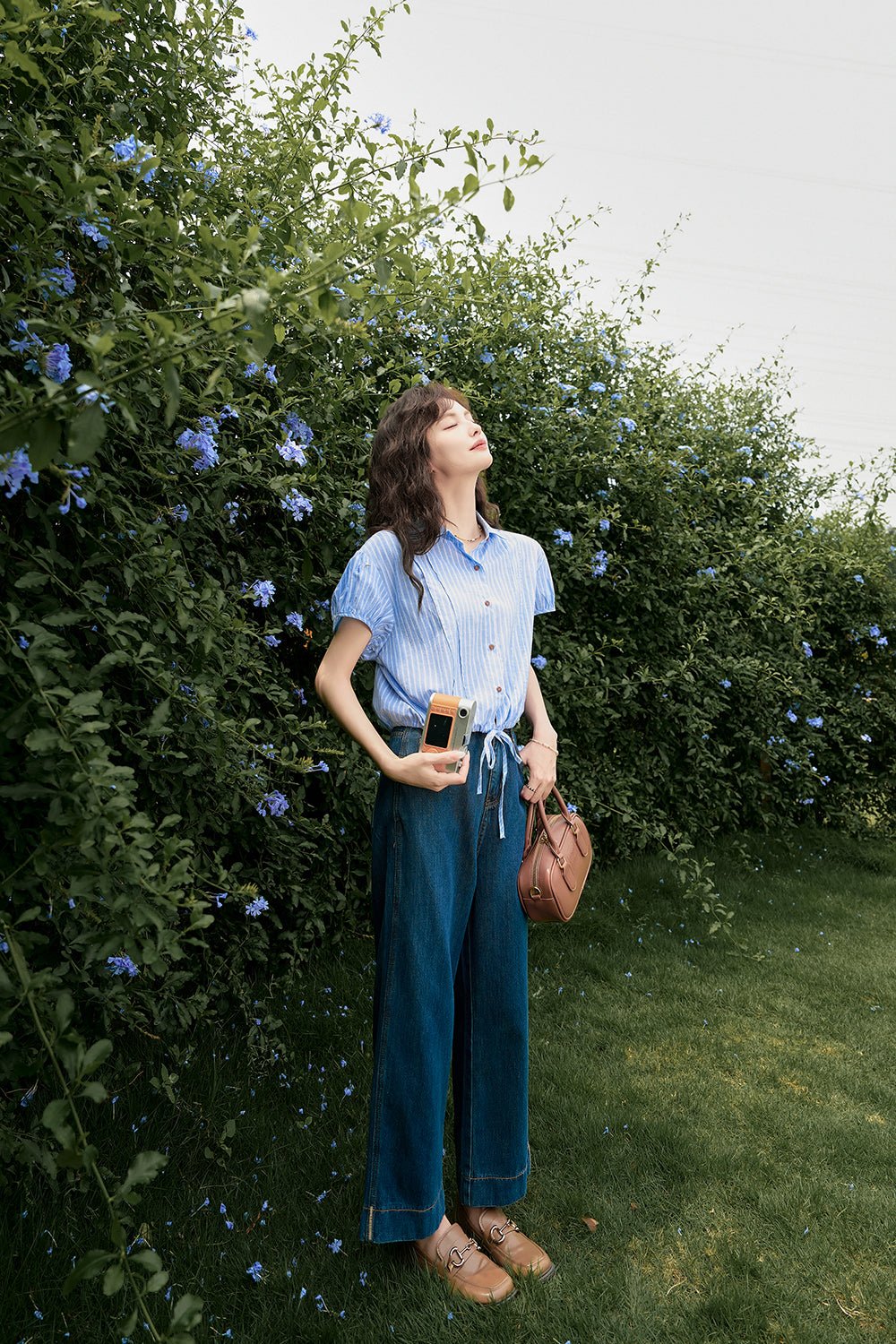 Women's Blue Stripe Cotton Shirt