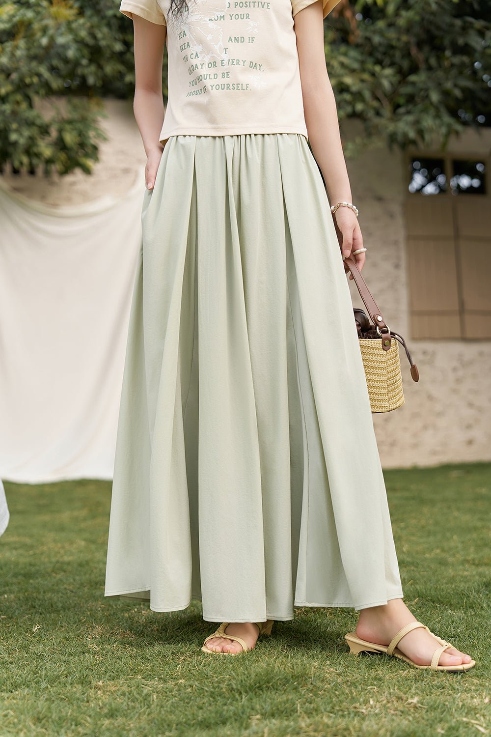 A Line Maxi Skirt for Women - Mishow