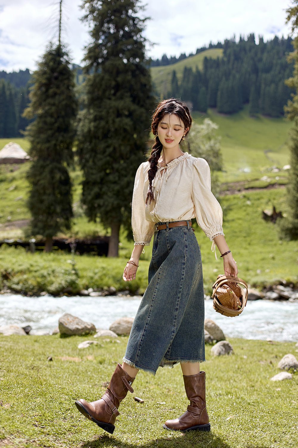 A Line Maxi Skirt for Women