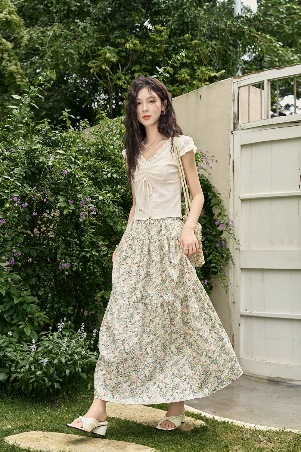 A Line Maxi Floral Women's Skirt