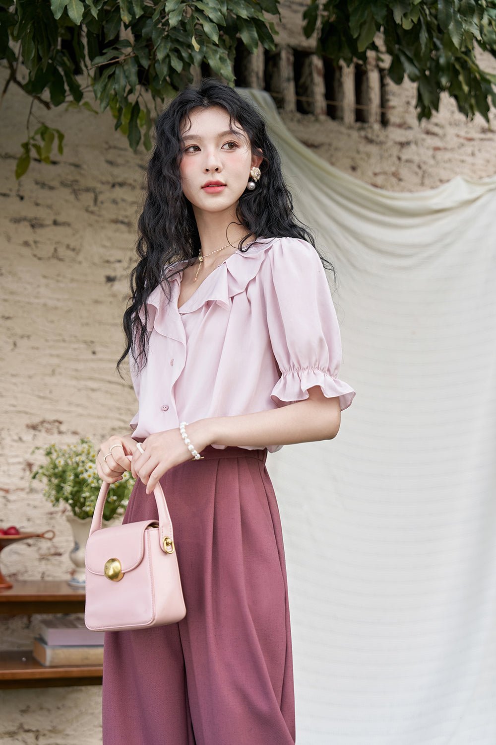 Puff Sleeve Blouse for Women - Mishow