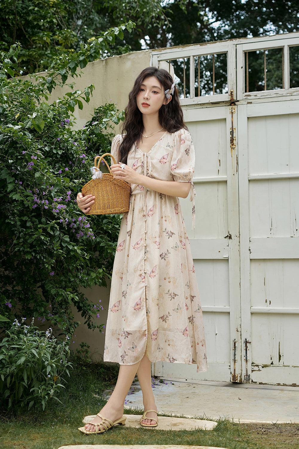 Women Elegant Floral Maxi Dress - Mishow