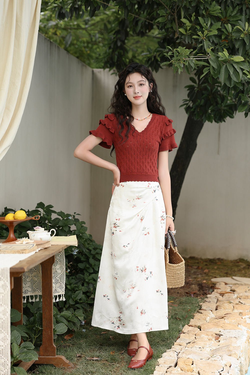 Printing Floral Maxi Skirt for Women