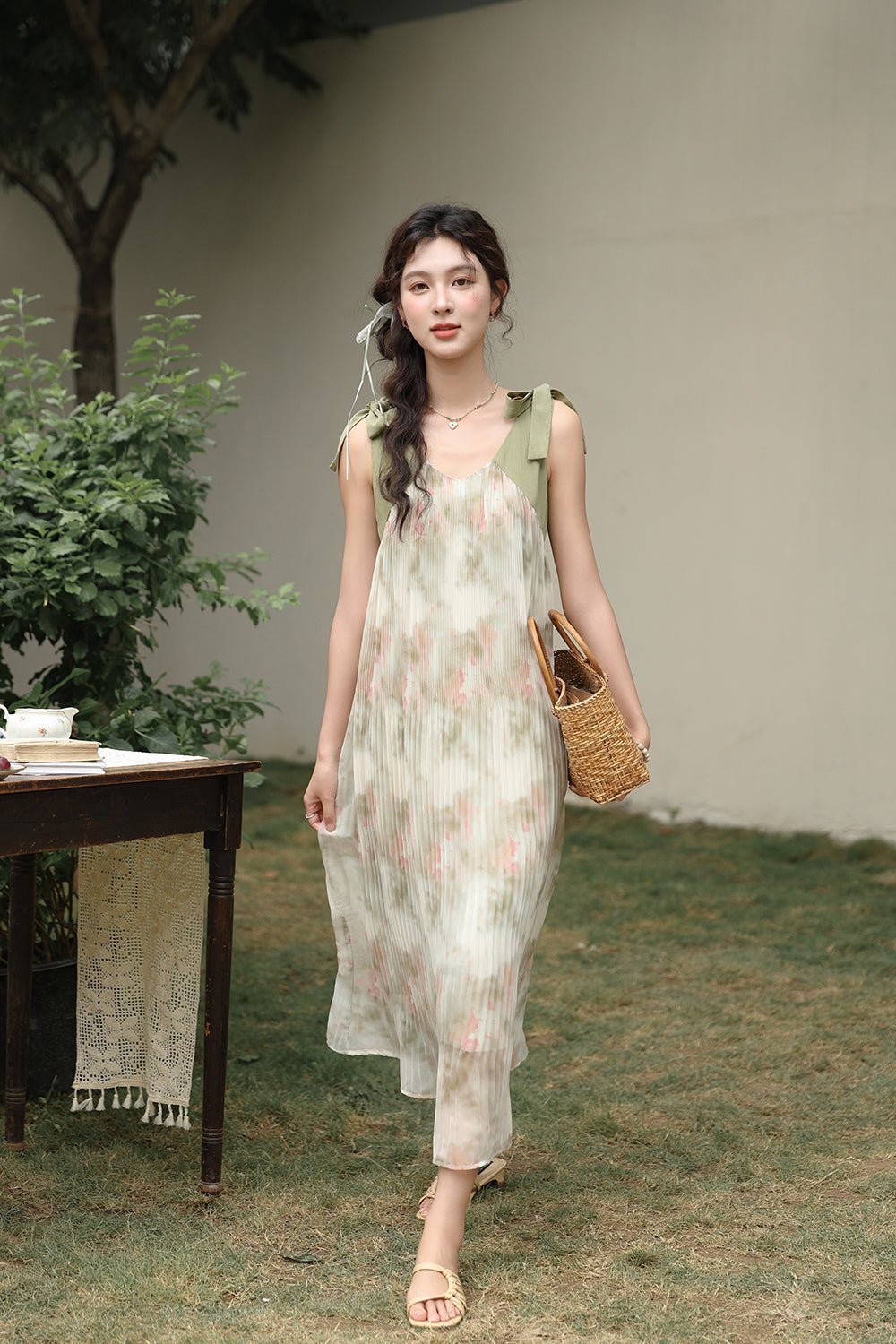 Floral Maxi Spaghetti Strap Dress for Women