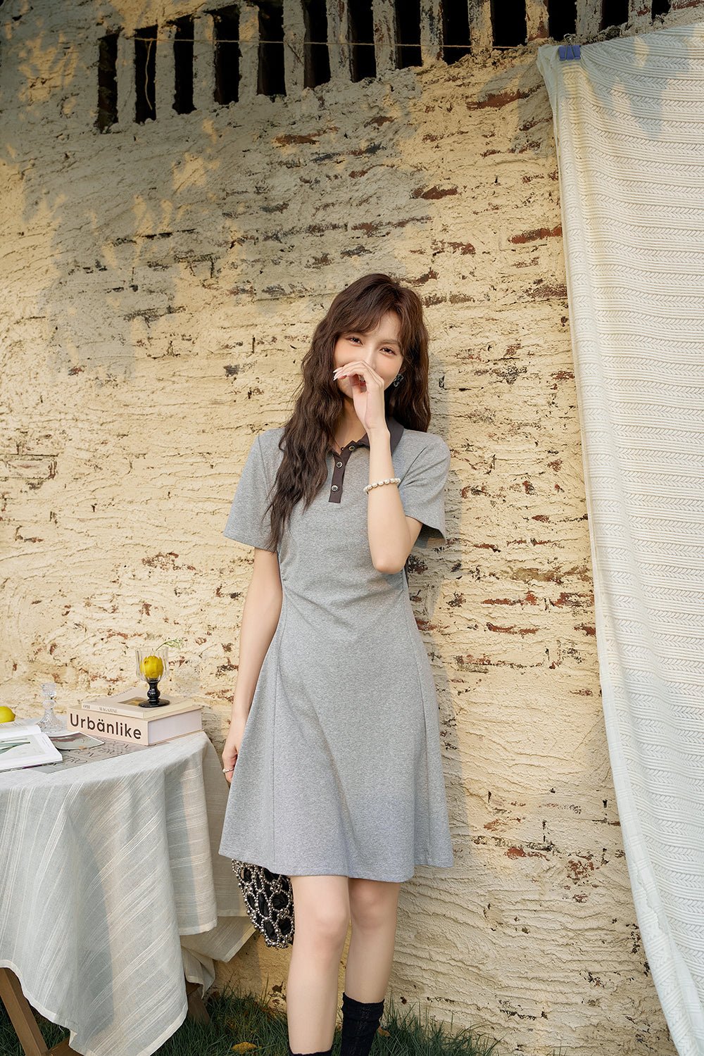 Grey Midi Dress for Women